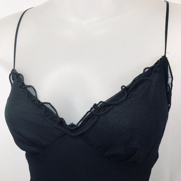 Betsey Johnson Black Asymmetrical Silk Tier Dress - Picture 3 of 10